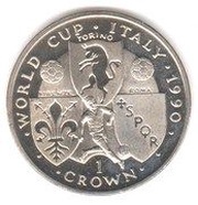 1 Crown - Elizabeth II World Cup - Italy, United Kingdom, 1990 reverse image
