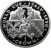 1 Crown - Elizabeth II World Cup - Italy, United Kingdom, 1990 reverse image