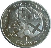 1 Crown - Elizabeth II World Cup - Italy, United Kingdom, 1990 reverse image