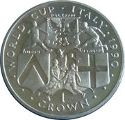 1 Crown - Elizabeth II World Cup - Italy, United Kingdom, 1990 reverse image