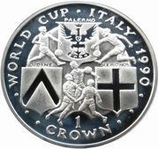 1 Crown - Elizabeth II World Cup - Italy, United Kingdom, 1990 reverse image