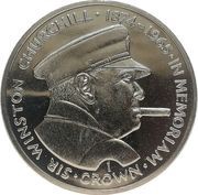 1 Crown - Elizabeth II Winston Churchill, United Kingdom, 1990 reverse image