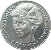 1 Crown - Elizabeth II Princess Diana, United Kingdom, 1991 reverse image