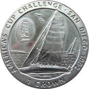 1 Crown - Elizabeth II America's Cup, United Kingdom, 1991 reverse image