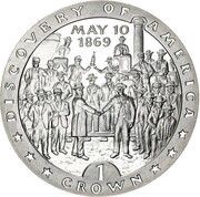 1 Crown - Elizabeth II Discovery of America, United Kingdom, 1992 reverse image