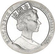 1 Crown - Elizabeth II Discovery of America - Flags; Silver Proof obverse image