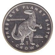 1 Crown - Elizabeth II Iguanodon, United Kingdom, 1993 reverse image