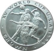 1 Crown - Elizabeth II Player heading ball, United Kingdom, 1994 reverse image