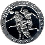 1 Crown - Elizabeth II Player heading ball; Silver Proof, United Kingdom, 1994 reverse image