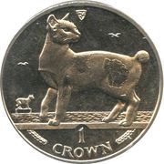 1 Crown - Elizabeth II Japanese Bobtail Cat, United Kingdom, 1994 reverse image