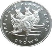 1 Crown - Elizabeth II Red-necked Wallaby, United Kingdom, 1994 reverse image