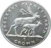 1 Crown - Elizabeth II Fallow Deer, United Kingdom, 1994 reverse image