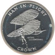 1 Crown - Elizabeth II Otto Lilienthal, United Kingdom, 1994 reverse image