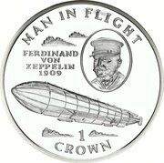 1 Crown - Elizabeth II Ferdinand Von Zeppelin, Silver Proof, United Kingdom, 1994 reverse image
