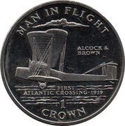 1 Crown - Elizabeth II First Atlantic Crossing - 1919, United Kingdom, 1994 reverse image