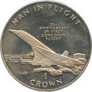 1 Crown - Elizabeth II First Concorde Flight, United Kingdom, 1994 reverse image