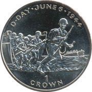 1 Crown - Elizabeth II Normandy Invasion, United Kingdom, 1994 reverse image
