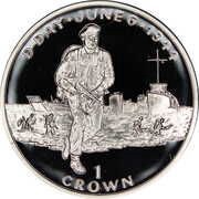 1 Crown - Elizabeth II D-Day; silver issue, United Kingdom, 1994 reverse image