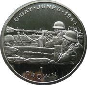 1 Crown - Elizabeth II German machine gun position, United Kingdom, 1994 reverse image