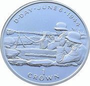 1 Crown - Elizabeth II German Machine Gun Position, Silver Proof Issue, United Kingdom, 1994 reverse image