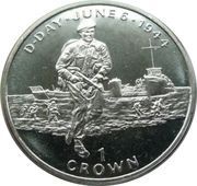 1 Crown - Elizabeth II D-Day, United Kingdom, 1994 reverse image