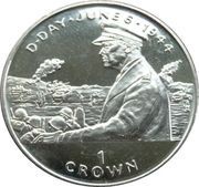1 Crown - Elizabeth II D-Day-General Eisenhower, United Kingdom, 1994 reverse image