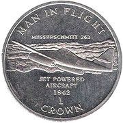 1 Crown - Elizabeth II Messerschmitt Me-262, United Kingdom, 1995 reverse image