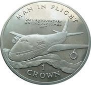 1 Crown - Elizabeth Boeing 747, United Kingdom, 1995 reverse image