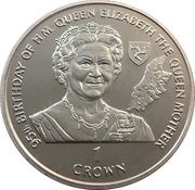 1 Crown - Elizabeth II Queen Mother, United Kingdom, 1995 reverse image