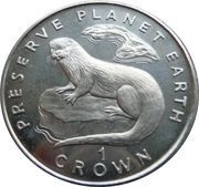 1 Crown - Elizabeth II European Otter, United Kingdom, 1995 reverse image