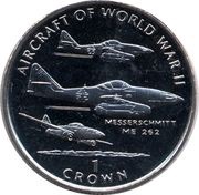 1 Crown - Elizabeth II Messerschmitt ME 262, United Kingdom, 1995 reverse image