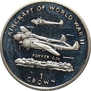 1 Crown - Elizabeth II Fokker G.1a, United Kingdom, 1995 reverse image
