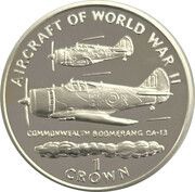 1 Crown - Elizabeth II Commonwealth Boomerang CA - 13; Silver Proof, United Kingdom, 1995 reverse image