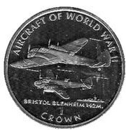 1 Crown - Elizabeth II Bristol Blenheim 142, United Kingdom, 1995 reverse image