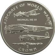 1 Crown - Elizabeth II Heinkel HE-111; Silver Proof, United Kingdom, 1995 reverse image