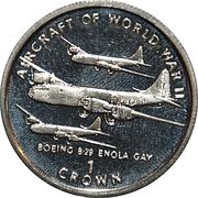 1 Crown - Elizabeth II Boeing B - 29 Enola Gay, United Kingdom, 1995 reverse image