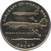1 Crown - Elizabeth II Douglas DC - 3 (C - 47) Dakota, United Kingdom, 1995 reverse image
