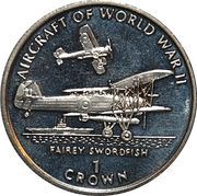 1 Crown - Elizabeth II Fairey Swordfish, United Kingdom, 1995 reverse image