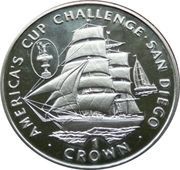1 Crown - Elizabeth II America's Cup Challenge, United Kingdom, 1995 reverse image