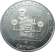 1 Crown - Elizabeth II Charles Babbage, United Kingdom, 1995 reverse image
