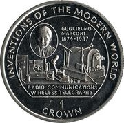 1 Crown - Elizabeth II Wireless Telegraphy, United Kingdom, 1995 reverse image