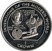 1 Crown - Elizabeth II Penicillin, United Kingdom, 1995 reverse image