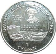 1 Crown - Elizabeth II Michael Faraday, United Kingdom, 1996 reverse image