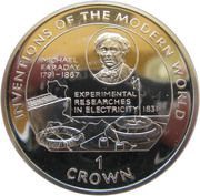 1 Crown - Elizabeth II Michael Faraday; Silver Proof Issue, United Kingdom, 1996 reverse image