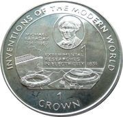 1 Crown - Elizabeth II Michael Faraday; mint error, United Kingdom, 1996 reverse image