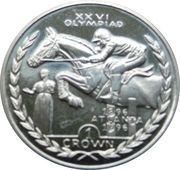 1 Crown - Elizabeth II Equestrian, United Kingdom, 1996 reverse image