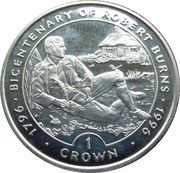 1 Crown - Elizabeth II Robert Burns, United Kingdom, 1996 reverse image