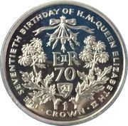 1 Crown - Elizabeth II Queen Elizabeth's 70th Birthday, United Kingdom, 1996 reverse image