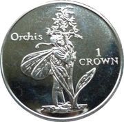 1 Crown - Elizabeth II Orchis, United Kingdom, 1996 reverse image