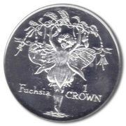 1 Crown - Elizabeth II Fuchsia; Silver Proof, United Kingdom, 1996 reverse image